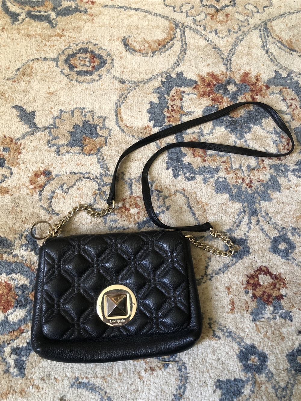 Kate Spade Black Small Crossbody Bag Black Quilted Leather